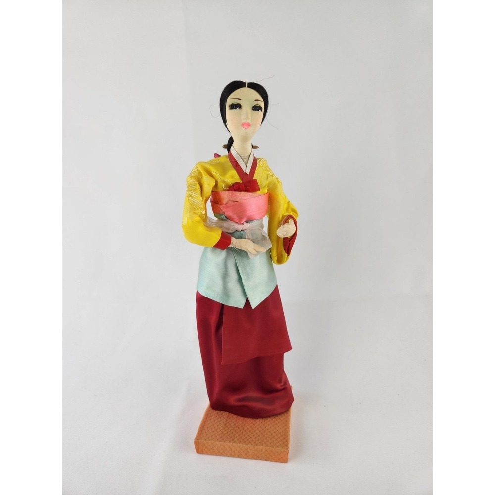 Vintage Handmade Korean Doll‎ w/ Baby Made In Seoul Korea Traditional Dress Wrap